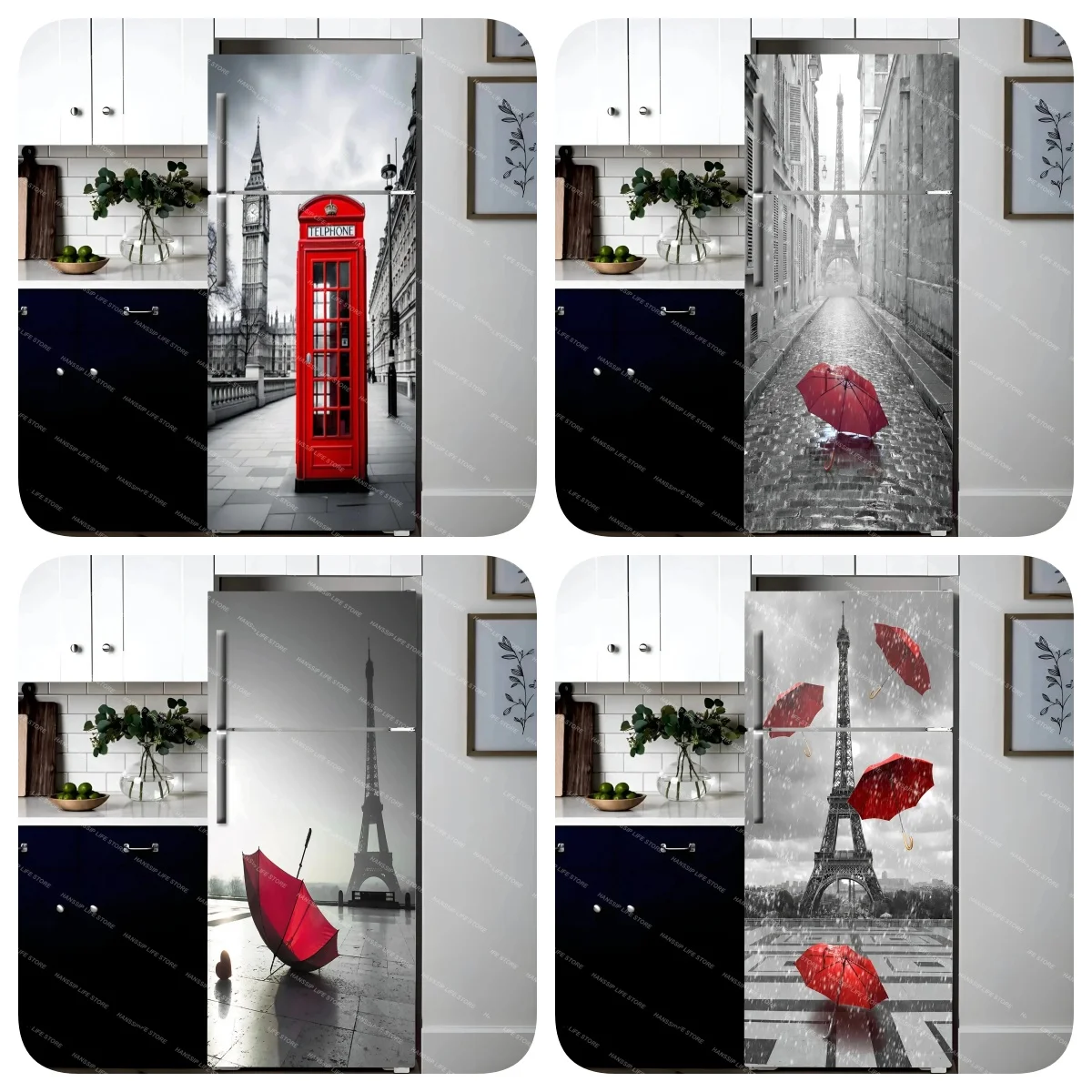 Retro Big Ben Red Umbrella Kitchen Design Decoration Mural Refrigerator Sticker PVC Waterproof Poster Removable Fridge Sticker
Retro Big Ben Red Umbrella Kitchen Design Decoration Mural Refrigerator Sticker PVC Waterproof Poster Removable Fridge Sticker