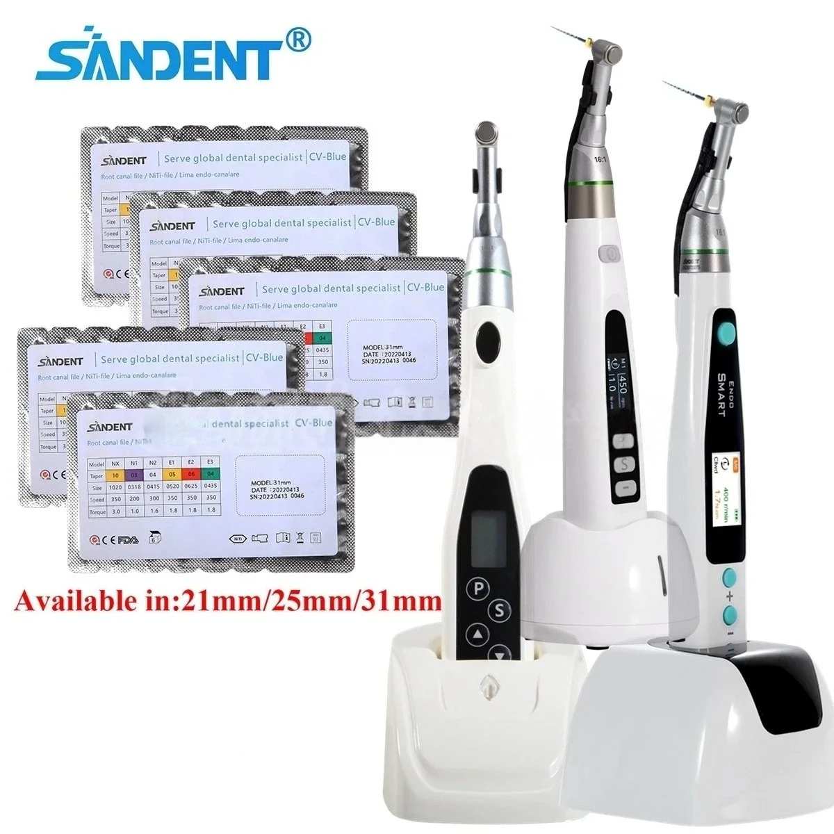 Wireless Dental Endodontic Cordless LED Endo Motor 16:1 Contra Angle / Root Canal NITI Rotary Files 21/25/31mm
Wireless Dental Endodontic Cordless LED Endo Motor 16:1 Contra Angle / Root Canal NITI Rotary Files 21/25/31mm