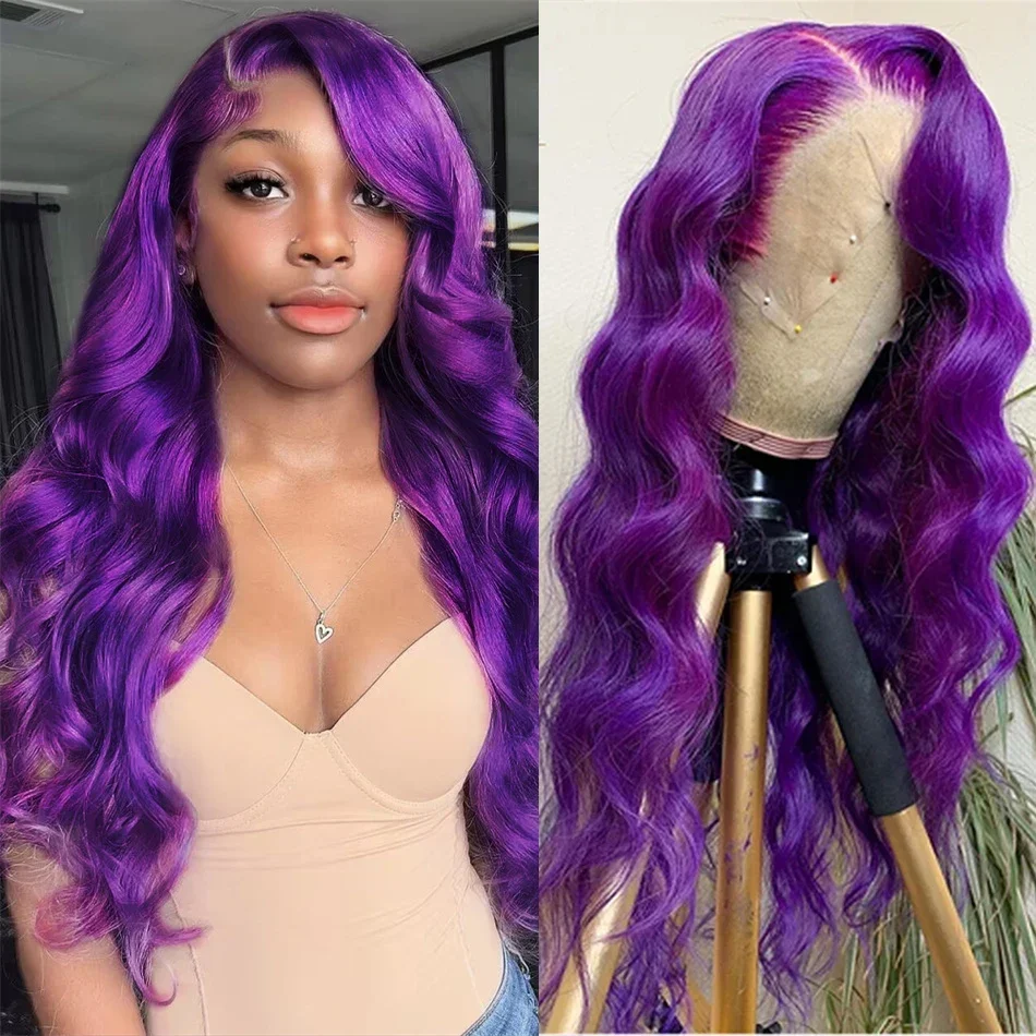 100% Human Hair 13x4 HD Lace Frontal Wig Colored Body Wave Purple High Density Human Hair Wigs For Women Fashion Cosplay
100% Human Hair 13x4 HD Lace Frontal Wig Colored Body Wave Purple High Density Human Hair Wigs For Women Fashion Cosplay