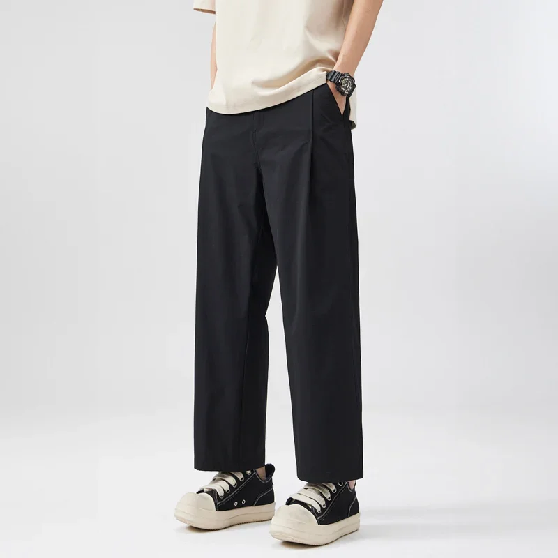 Spring Summer Men Korean Streetwear Fashion Plus Size Elastic Waist Loose Casual Straight Ankle-length Baggy Pants Trousers
Spring Summer Men Korean Streetwear Fashion Plus Size Elastic Waist Loose Casual Straight Ankle-length Baggy Pants Trousers