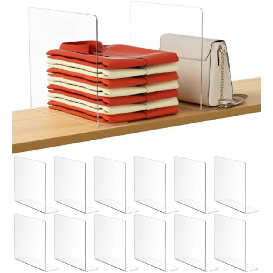 Acrylic Shelf Dividers for Closet Organization, Clear Sturdy Separate Closet Dividers for Shelves, Adjustable Purse Organizer f
Acrylic Shelf Dividers for Closet Organization, Clear Sturdy Separate Closet Dividers for Shelves, Adjustable Purse Organizer f