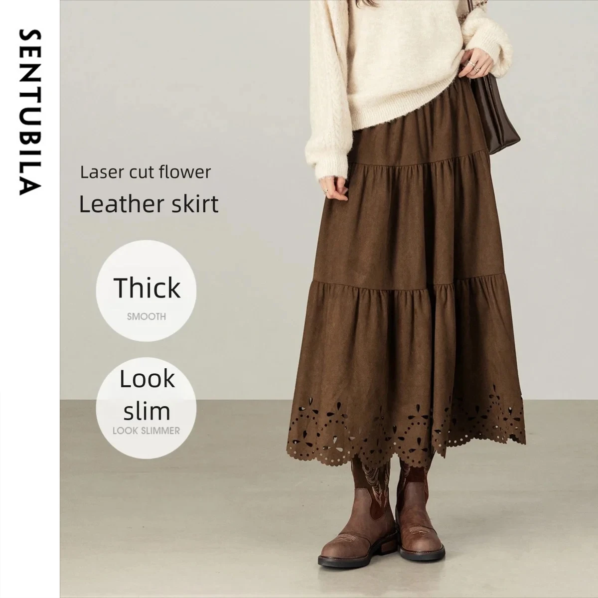 SENTUBILA Casual A-line Skirts 2025 Autumn Solid Elastic High-waist Hollow Out Skirt Commute Loose Fit Design Skirt W53QA4235
SENTUBILA Casual A-line Skirts 2025 Autumn Solid Elastic High-waist Hollow Out Skirt Commute Loose Fit Design Skirt W53QA4235