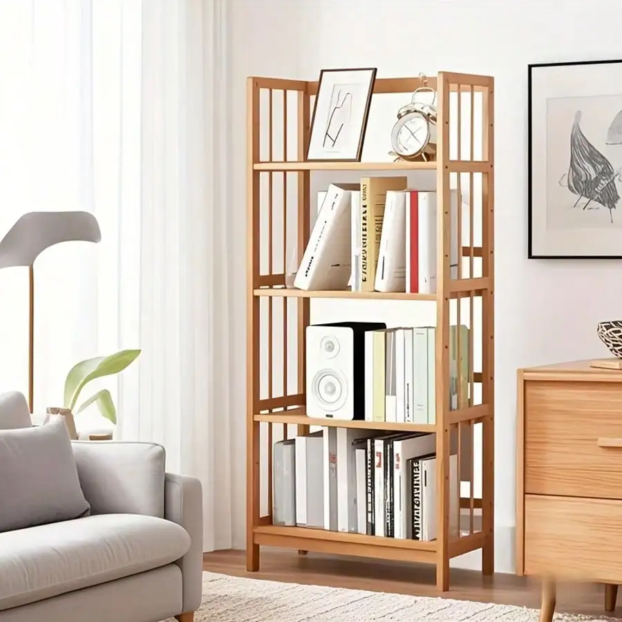 Senmeo Bamboo Bookshelf With Adjustable Shelves, Narrow 4 Or 5 Tier Wooden Bookcase, Natural Storage Shelf Organizer For Small S
Senmeo Bamboo Bookshelf With Adjustable Shelves, Narrow 4 Or 5 Tier Wooden Bookcase, Natural Storage Shelf Organizer For Small S