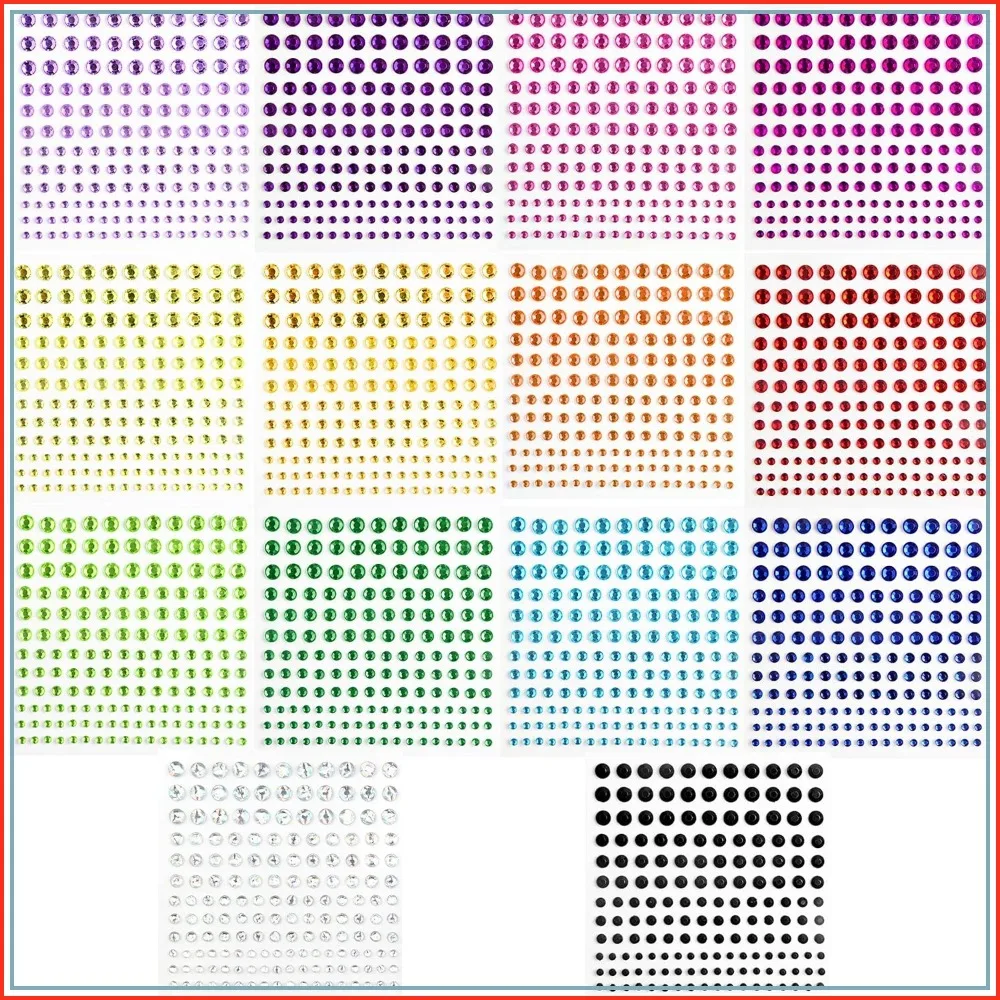 2310 Pcs Self Adhesive Rhinestone Gem Stickers for Face Nails Body Art, 4 Sizes 14 Sheets Bling Jewels for DIY Crafts
2310 Pcs Self Adhesive Rhinestone Gem Stickers for Face Nails Body Art, 4 Sizes 14 Sheets Bling Jewels for DIY Crafts