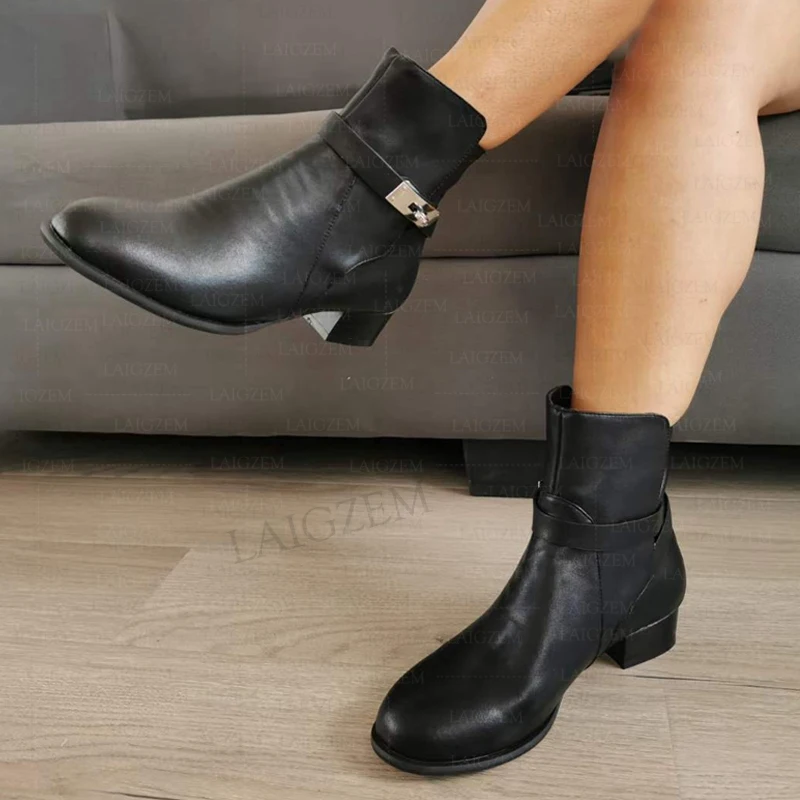 BERZIMER Women Ankle Boots Round Toe Low Heels Faux Leather Pull On Handmade Comfortable Ladies Shoes Woman Large Size 43 47 52
BERZIMER Women Ankle Boots Round Toe Low Heels Faux Leather Pull On Handmade Comfortable Ladies Shoes Woman Large Size 43 47 52