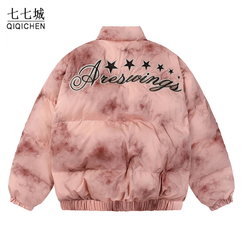 2023 Winter Streetwear Parkas Men Tie Dye Letter Star Embroidery Padded Jackets Harajuku Casual Oversized Thick Coats Couple Top
2023 Winter Streetwear Parkas Men Tie Dye Letter Star Embroidery Padded Jackets Harajuku Casual Oversized Thick Coats Couple Top