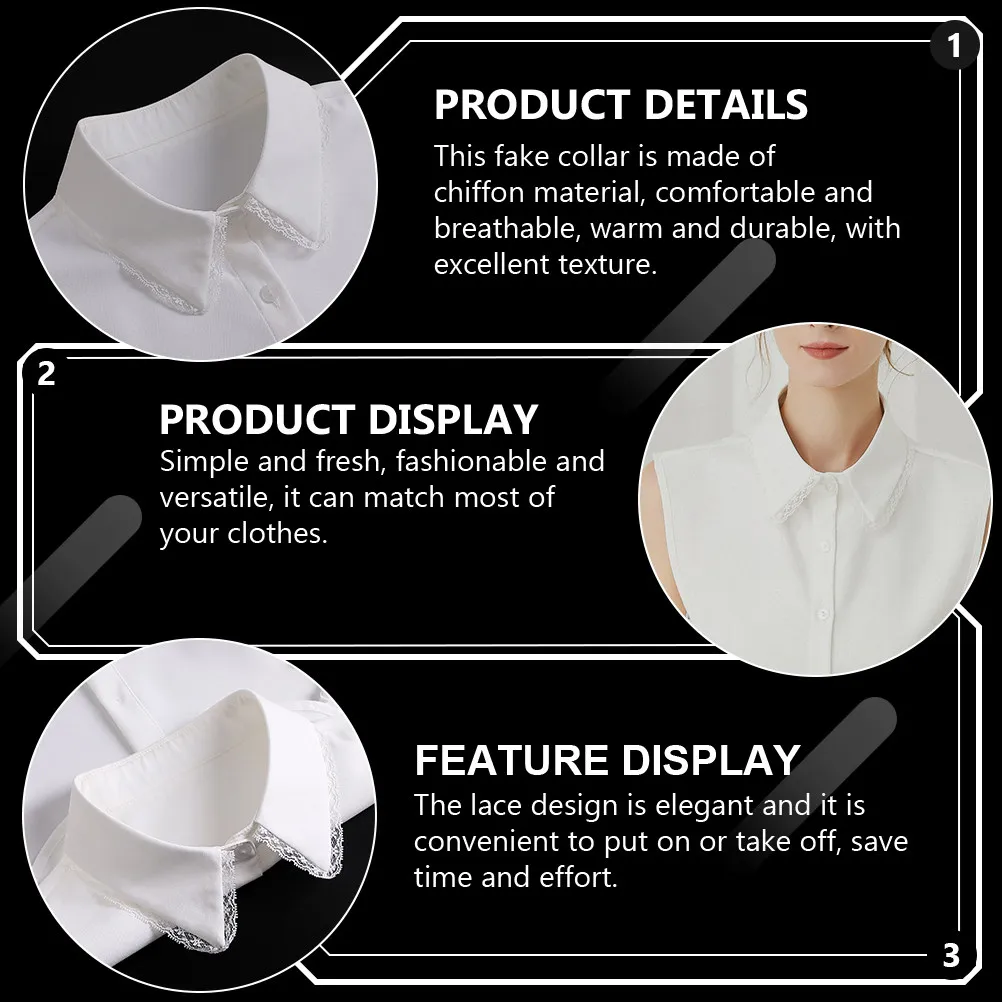 1Pcs Lace Fake Collar White Chiffon Elegant False Collar Shirt Women Clothes Fashionable Lightweight Decorative Clothing
1Pcs Lace Fake Collar White Chiffon Elegant False Collar Shirt Women Clothes Fashionable Lightweight Decorative Clothing