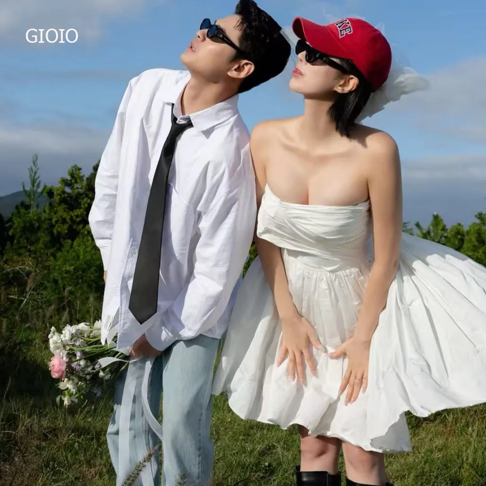 Gioio Fashion Mini Short Wedding Dress Korean Photo Shoot Taffeta Pleated Bridal Dress Customized Corset Back Formal Party
Gioio Fashion Mini Short Wedding Dress Korean Photo Shoot Taffeta Pleated Bridal Dress Customized Corset Back Formal Party