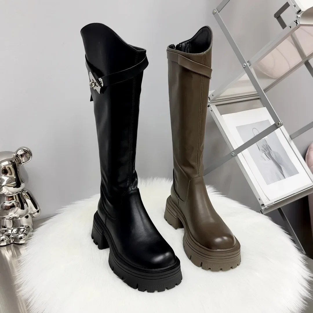 Platform Knee High Long Boots for Women New Designer Autumn Winter Knight Boots Female Cow Leather Fashion Casual Shoes Ladies
Platform Knee High Long Boots for Women New Designer Autumn Winter Knight Boots Female Cow Leather Fashion Casual Shoes Ladies