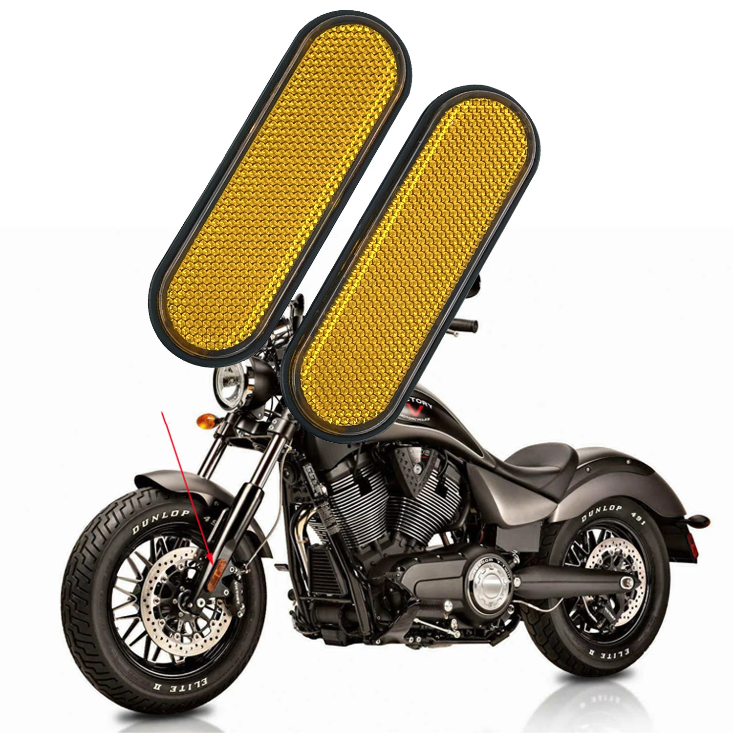 Motorcycle Yellow Plastic Front Fork Reflector Warning Stickers For Victory Judge Hammer-S Hard-Ball
Motorcycle Yellow Plastic Front Fork Reflector Warning Stickers For Victory Judge Hammer-S Hard-Ball