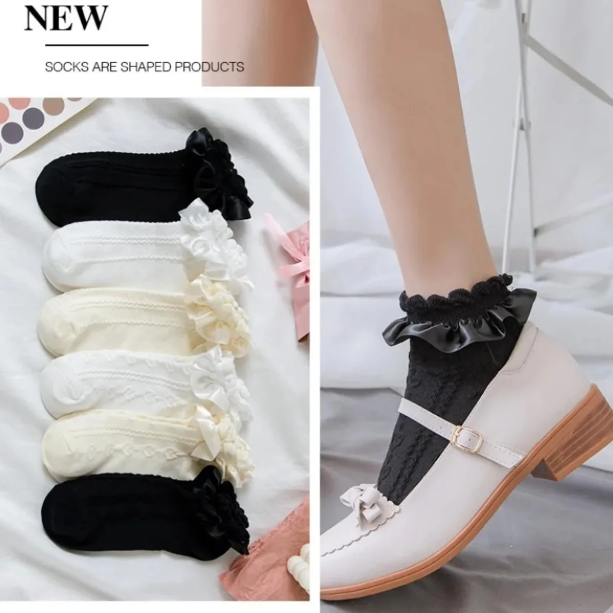 Lolita Socks Ruffle Frill Lace Design Cotton Socks for Women Sweet Girls Cute Socks Kawaii JK Skirt Accessories 1 Pair Ins Style
Lolita Socks Ruffle Frill Lace Design Cotton Socks for Women Sweet Girls Cute Socks Kawaii JK Skirt Accessories 1 Pair Ins Style