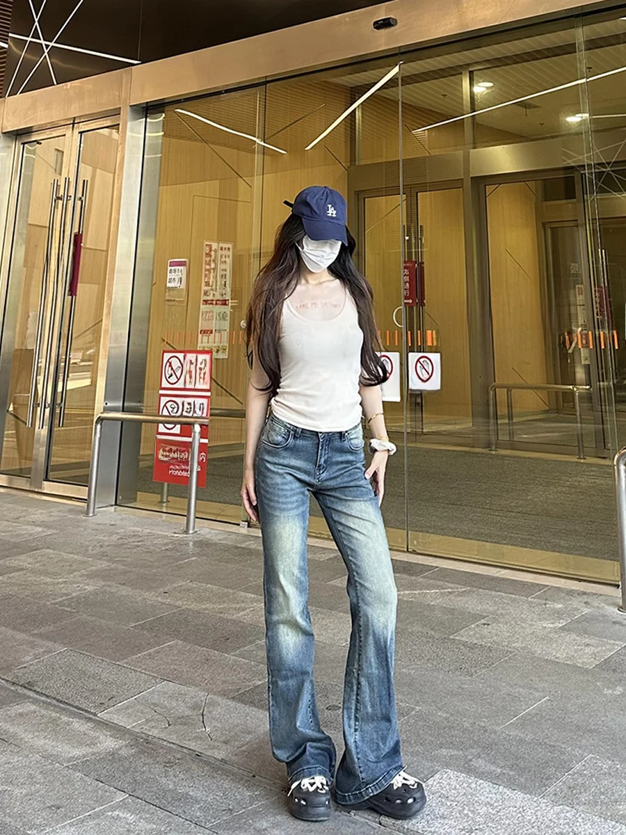 Джинсы-колокольчики с высокой талией в стиле ретро, женские эластичные длинные брюки-копыта до щиколотки, винтажные джинсовые брюки, весенний сезон
Джинсы-колокольчики с высокой талией в стиле ретро, женские эластичные длинные брюки-копыта до щиколотки, винтажные джинсовые брюки, весенний сезон