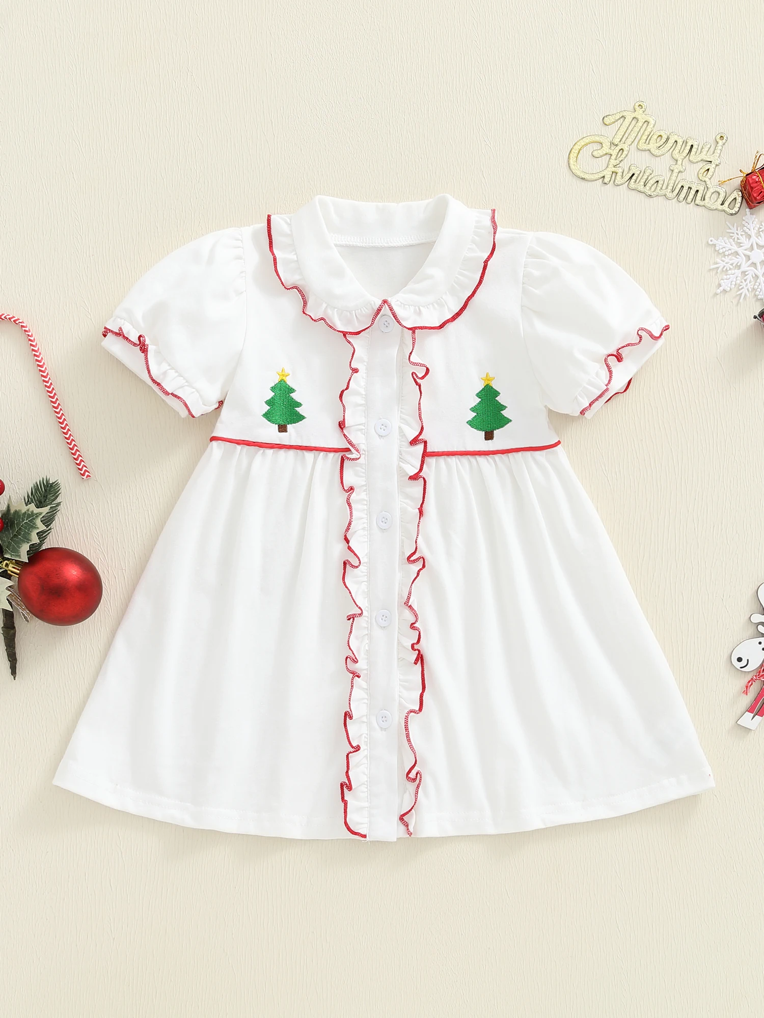 Рождественское платье для маленьких девочек, пышное платье с короткими рукавами и круглым вырезом, платье-рубашка на пуговицах с вышивкой Санта-Клауса и бантом
Рождественское платье для маленьких девочек, пышное платье с короткими рукавами и круглым вырезом, платье-рубашка на пуговицах с вышивкой Санта-Клауса и бантом