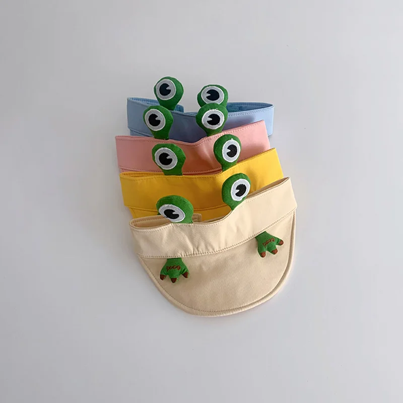 Милая мультяшная лягушка, пустая верхняя кепка, детская летняя шляпа от солнца, 6-20 м, солнцезащитные козырьки для мальчиков и девочек, хлопковые однотонные детские фуражки