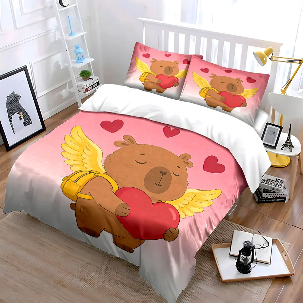Cute Bear Angel Gift Set Soft Comfortable Duvet Cover Bedding Set Included 1*Duvet Cover & 2*Pillowcases, gift
Cute Bear Angel Gift Set Soft Comfortable Duvet Cover Bedding Set Included 1*Duvet Cover & 2*Pillowcases, gift