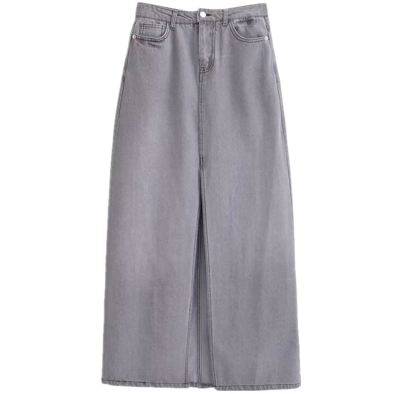 High Waist Slit Design Midi Denim Skirt Women's Versatile Summer New Sle Faionable Split Skirts Casual mid Length Skirts 
High Waist Slit Design Midi Denim Skirt Women's Versatile Summer New Sle Faionable Split Skirts Casual mid Length Skirts