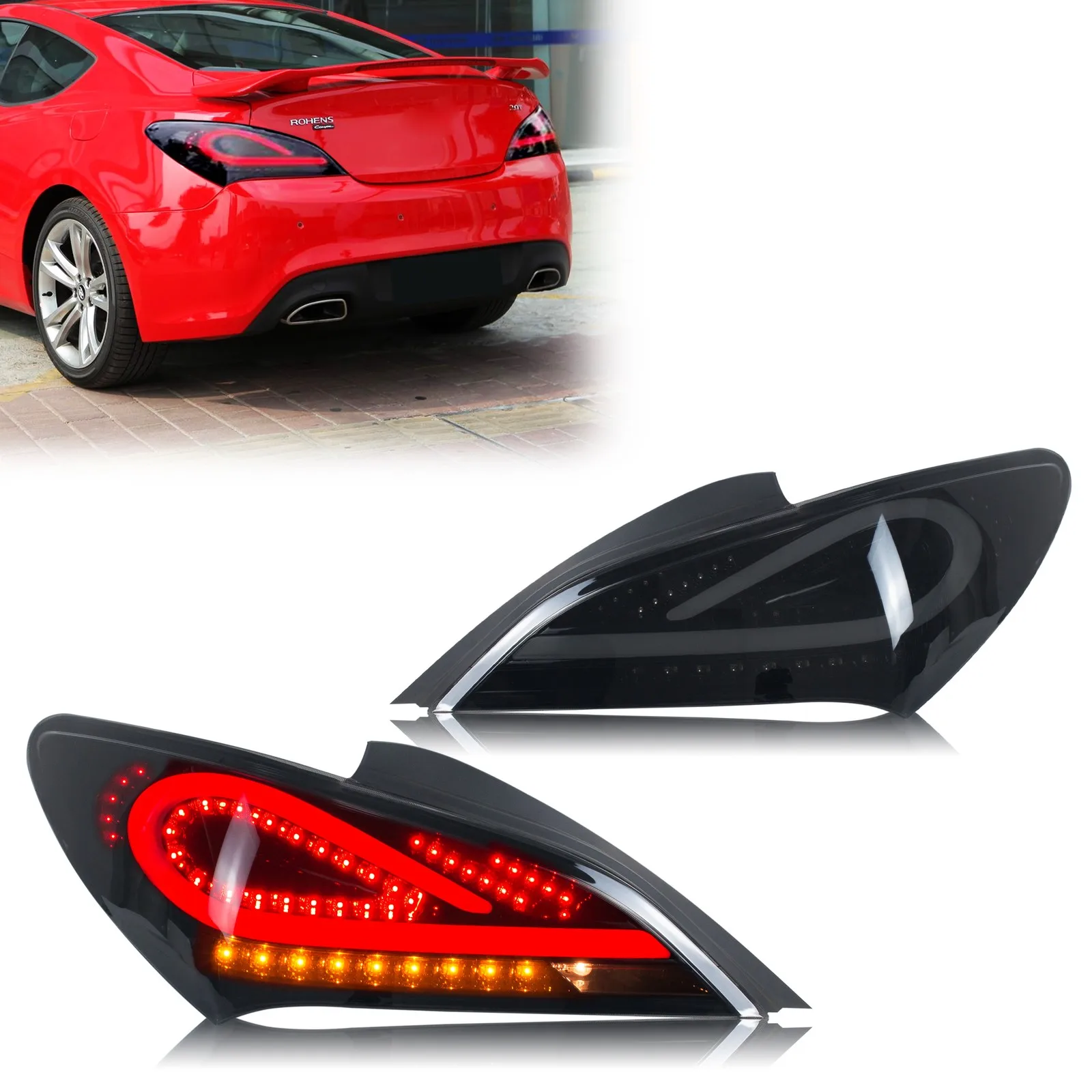 LED Tail Lights for Hyundai Genesis Coupe 2-Door 2010-2016 GT R-Spec Track Sequential Turn Signal Black Rear Lamps Assembly
LED Tail Lights for Hyundai Genesis Coupe 2-Door 2010-2016 GT R-Spec Track Sequential Turn Signal Black Rear Lamps Assembly