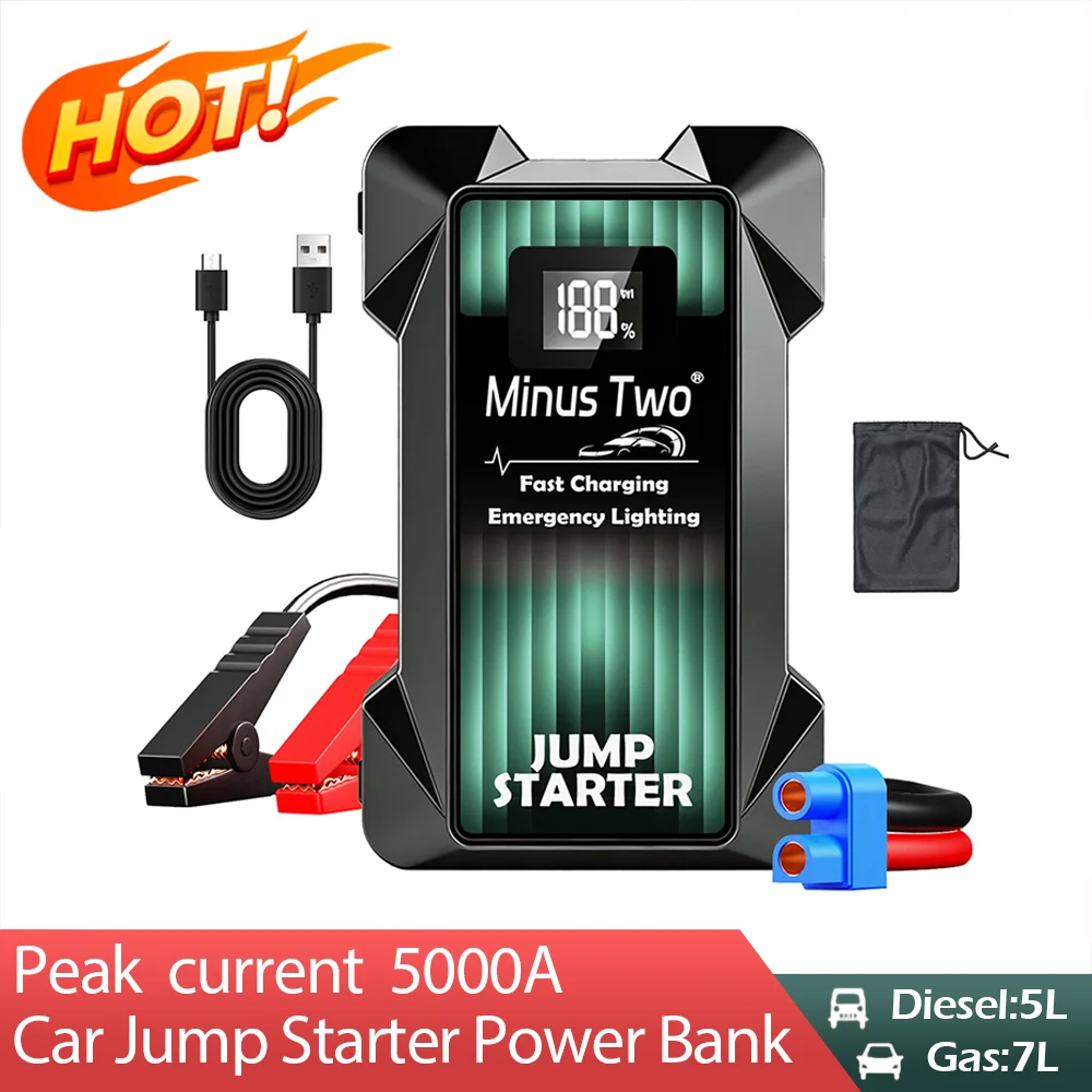 5000A Portable MultiFunction Emergency Booster Car Emergency Mobile Power Battery Charger 12V Car Jump Starter with LED Light
5000A Portable MultiFunction Emergency Booster Car Emergency Mobile Power Battery Charger 12V Car Jump Starter with LED Light