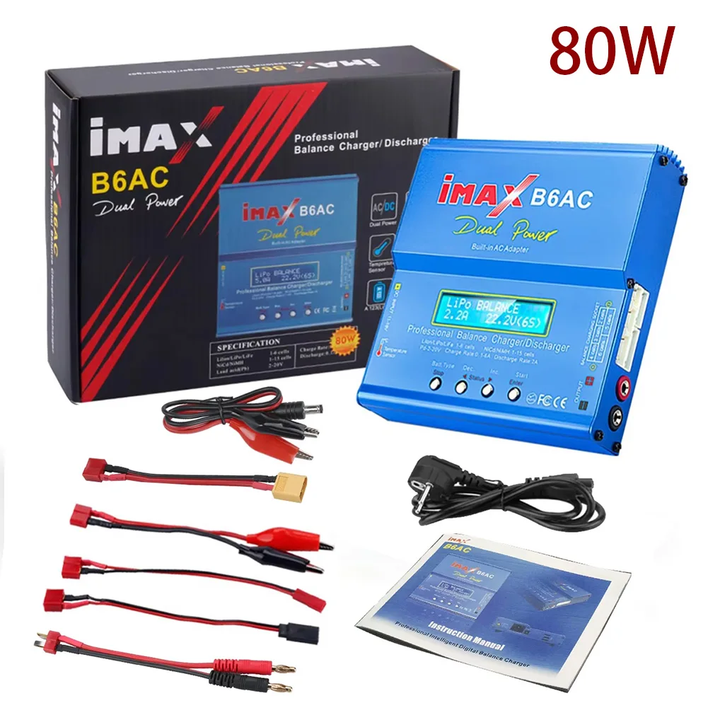 IMAX B6 AC RC Charger 80W B6AC 6A Balance Charger Digital LCD Screen Li-ion LiFe Nimh Nicd PB Lipo RC Charger Battery Discharger
IMAX B6 AC RC Charger 80W B6AC 6A Balance Charger Digital LCD Screen Li-ion LiFe Nimh Nicd PB Lipo RC Charger Battery Discharger