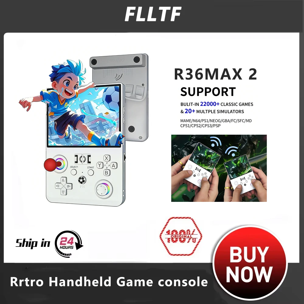 FLLTF R36MAX Ⅱ 4.5 Inch Retro Handheld Game Console 1024x768 IPS HD Screen Portable Open Source Linux System with 2*Joysticks
FLLTF R36MAX Ⅱ 4.5 Inch Retro Handheld Game Console 1024x768 IPS HD Screen Portable Open Source Linux System with 2*Joysticks