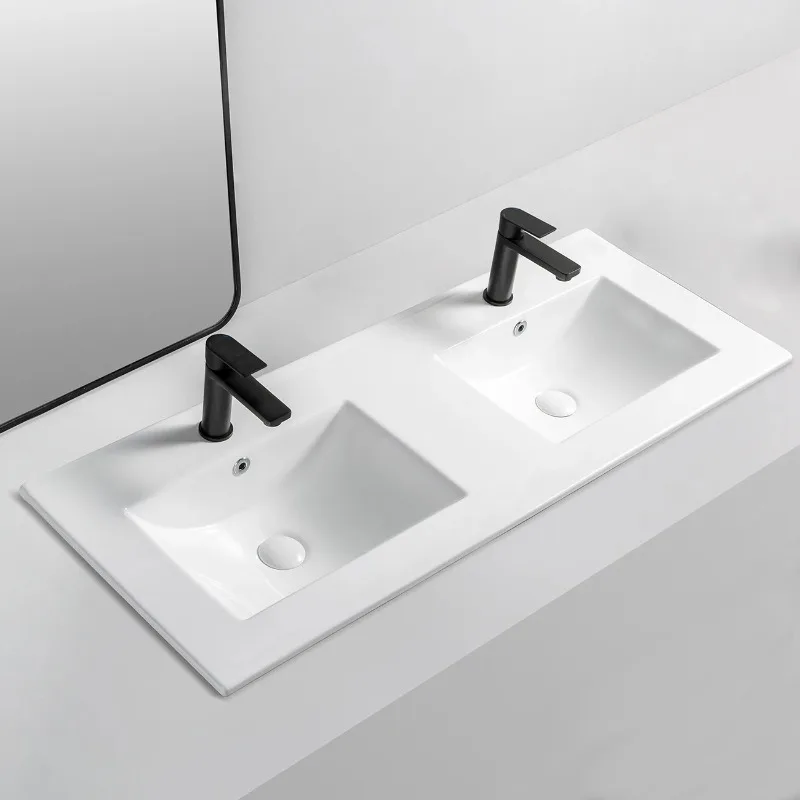 Double Ceramic Bathroom Sink Rectangle Vanity Sink Double Cabinet Wash Hand Basin
Double Ceramic Bathroom Sink Rectangle Vanity Sink Double Cabinet Wash Hand Basin
