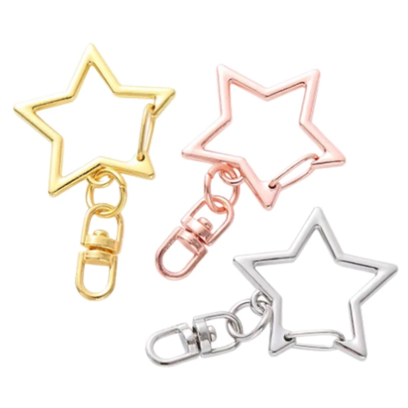 Y4QE 50 Pieces Star Keychain Clip Set with Elegant Color Rings for Accessories
Y4QE 50 Pieces Star Keychain Clip Set with Elegant Color Rings for Accessories