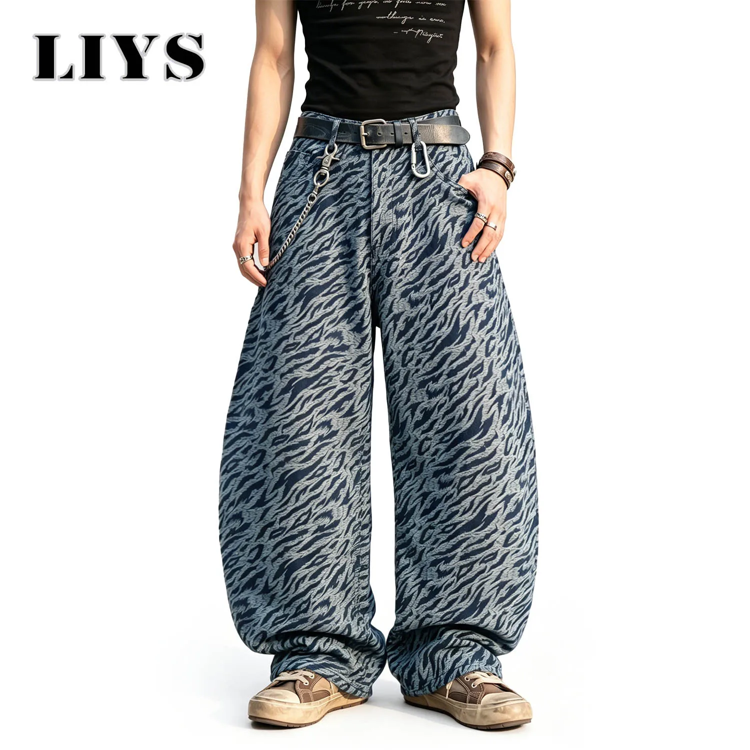 LIYS Men's American Retro Zebra Print High Street Casual Fashion Versatile Slimming Loose Oversized Wide Leg Pants Street Style
LIYS Men's American Retro Zebra Print High Street Casual Fashion Versatile Slimming Loose Oversized Wide Leg Pants Street Style