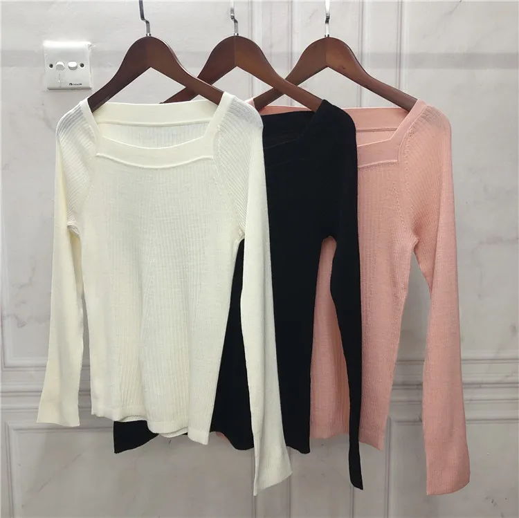 Beautiful Knitted Wool Base irt One oulder Long Sve Square Collar Slimming Design Commute Sle Pure Color Autumn Faion
Beautiful Knitted Wool Base irt One oulder Long Sve Square Collar Slimming Design Commute Sle Pure Color Autumn Faion