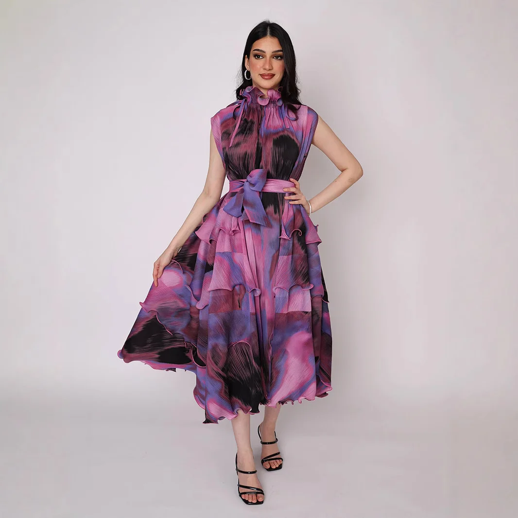 Miyake Pleated New Loose Women's Dress Design Sense Irregular Long Skirt Middle Eastern Summer Tie-dye Dresses
Miyake Pleated New Loose Women's Dress Design Sense Irregular Long Skirt Middle Eastern Summer Tie-dye Dresses