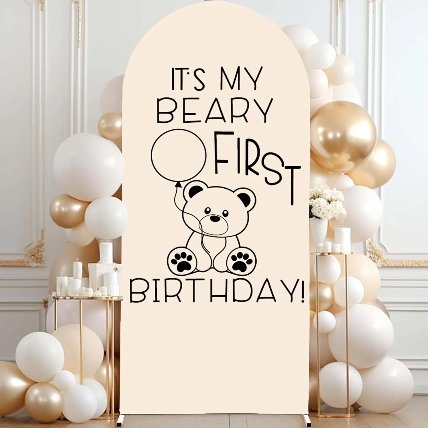 Mocsicka Arch Backdrop Custom 2-Sided Bear Balloon Kids Birthday Party Decor for Baby Shower Decora Covers Photo background
Mocsicka Arch Backdrop Custom 2-Sided Bear Balloon Kids Birthday Party Decor for Baby Shower Decora Covers Photo background