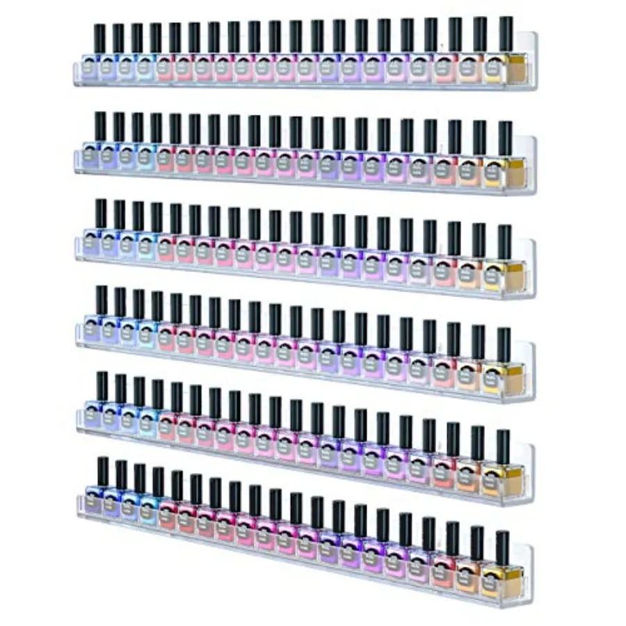 Nail Polish Wall Rack: 6 Shelves Acrylic Nail Polish Holder Organizer for 130-180 Bottles
Nail Polish Wall Rack: 6 Shelves Acrylic Nail Polish Holder Organizer for 130-180 Bottles