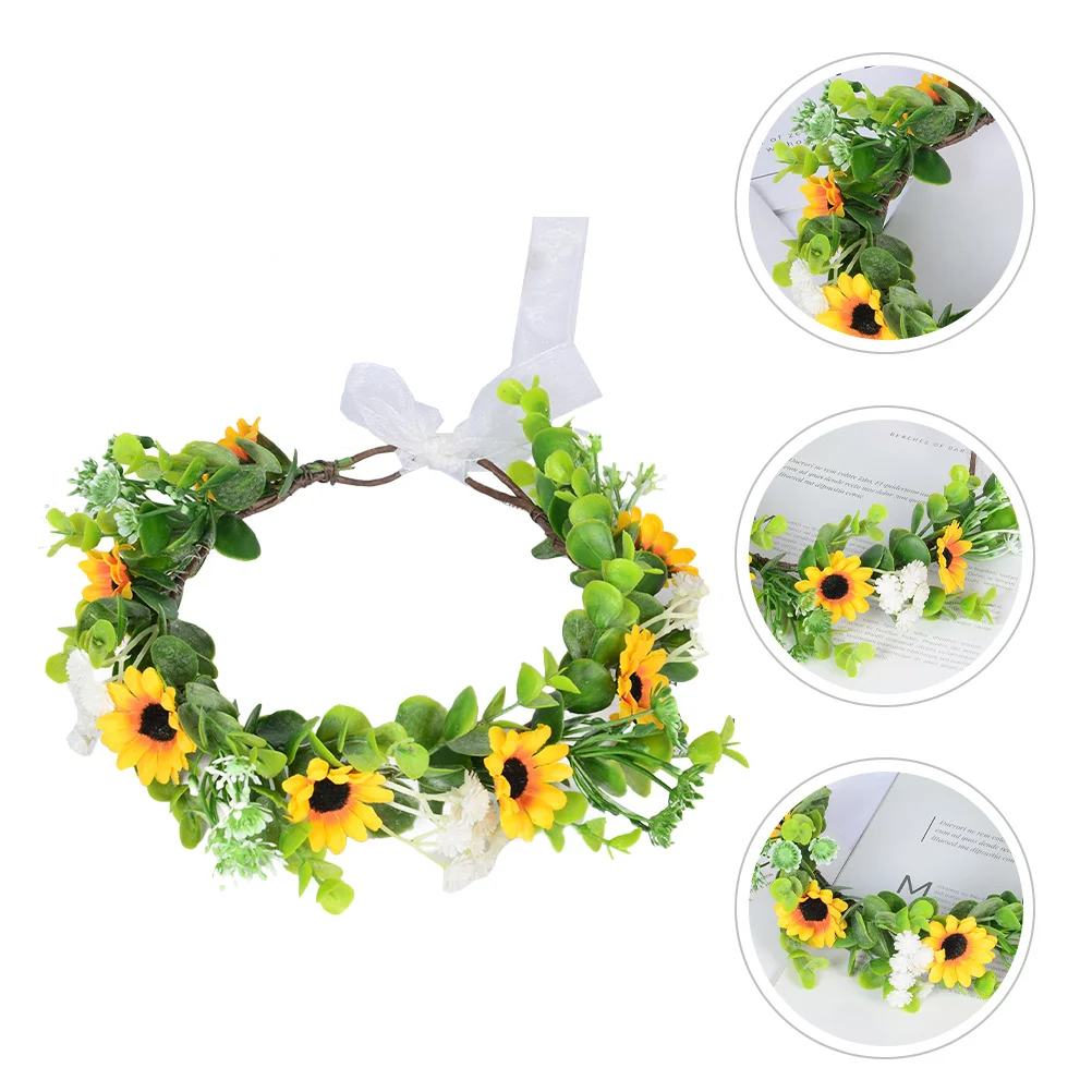 Artificial Sunflower Headband Wreath For Women Bridal Wedding Party Beach Floral Crown Photography Prop
Artificial Sunflower Headband Wreath For Women Bridal Wedding Party Beach Floral Crown Photography Prop
