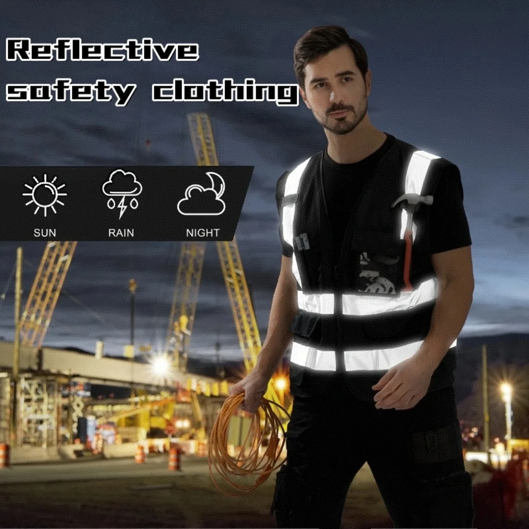 Customizable Multi-Pocket Reflective Vest for Construction Site Safety Traffic Duty Multi-Functional Reflective Clothing
Customizable Multi-Pocket Reflective Vest for Construction Site Safety Traffic Duty Multi-Functional Reflective Clothing