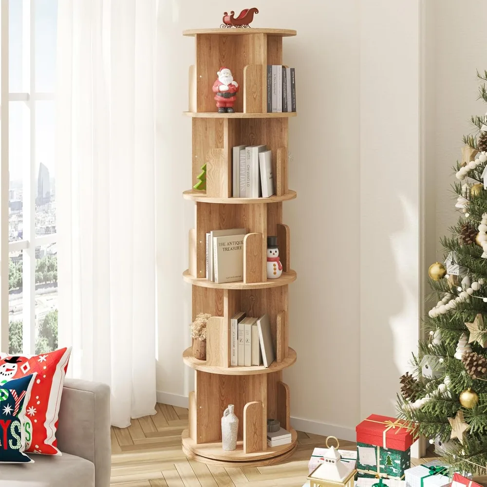 Solid Wood Bookshelf, 360° Rotating Bookcase for Small Space, Corner Bookcase for Bedroom 5 Tier
Solid Wood Bookshelf, 360° Rotating Bookcase for Small Space, Corner Bookcase for Bedroom 5 Tier