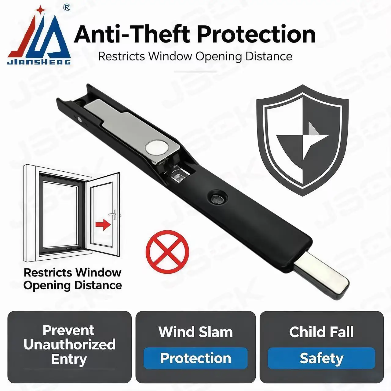 Anti-Theft Zinc Alloy Window Opening Limiter, Universal Invisible Security Latch Bolt for Aluminum Casement Windows
Anti-Theft Zinc Alloy Window Opening Limiter, Universal Invisible Security Latch Bolt for Aluminum Casement Windows