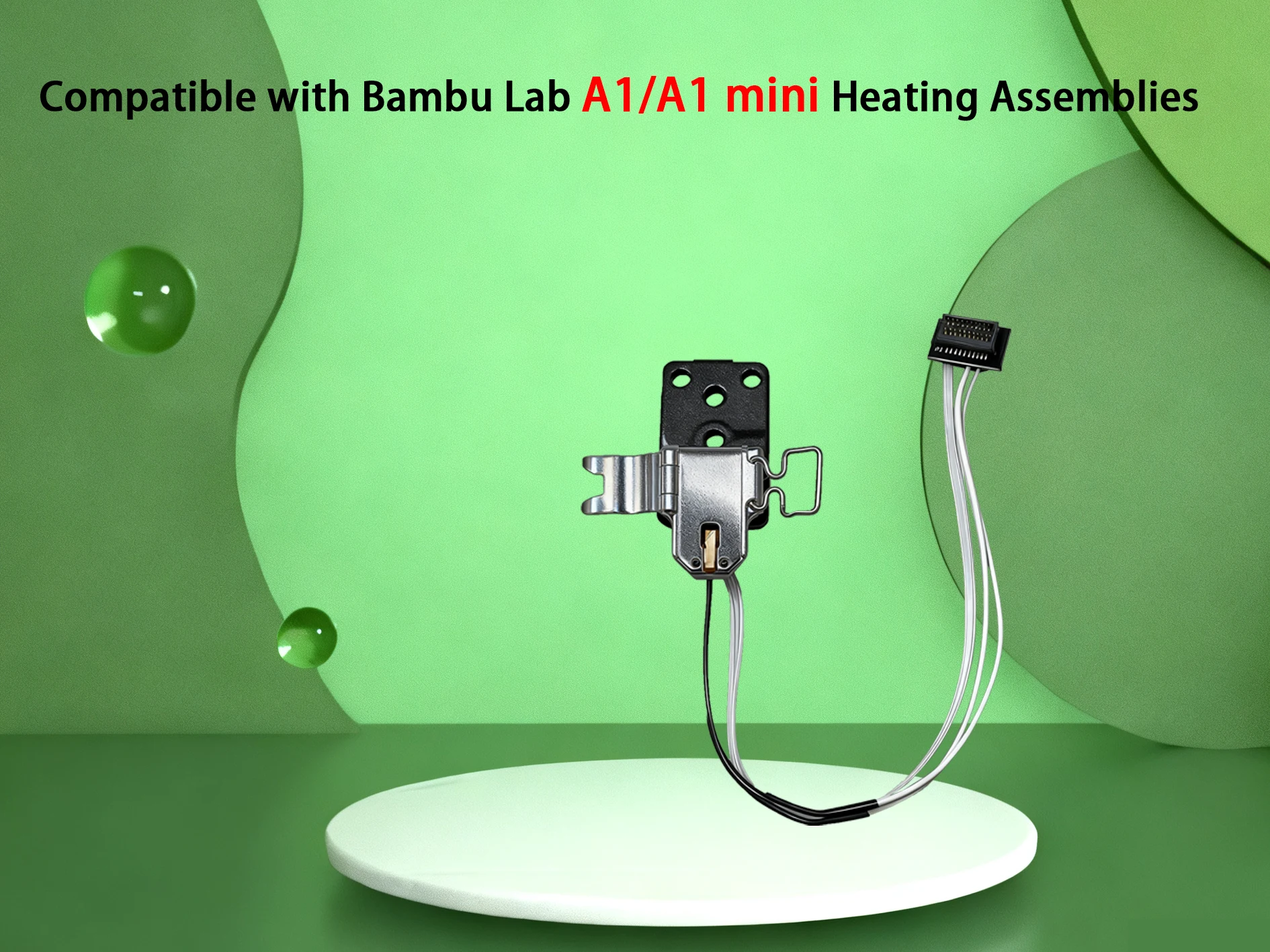 3D Printer Hotend Heating Assembly High Performance Professional Spare Part Replacement with Thermistor and Cable for A1/A1 Mini