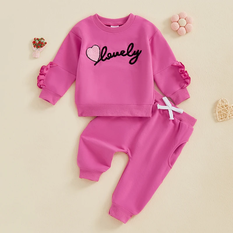 Toddler Girl Spring Outfits Letter Embroidery Long Sleeve Sweatshirt with Long Pants Valentine's Day Baby Clothes
Toddler Girl Spring Outfits Letter Embroidery Long Sleeve Sweatshirt with Long Pants Valentine's Day Baby Clothes