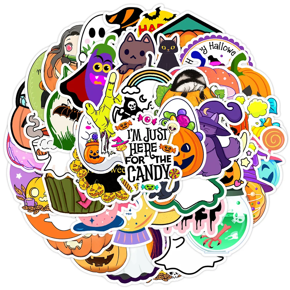 10/30/50PCS Festive Halloween Cartoon Sticker DIY Phone Laptop Luggage Skateboard Graffiti Decals Fun for Kid
10/30/50PCS Festive Halloween Cartoon Sticker DIY Phone Laptop Luggage Skateboard Graffiti Decals Fun for Kid