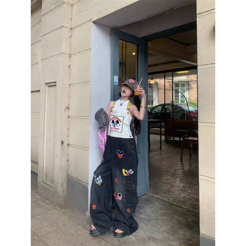 Women's Spring Summer Vintage American Washed Denim Overalls Mickey Embroidery Fun Cartoon Loose Age-Reducing Versatile Pants
Women's Spring Summer Vintage American Washed Denim Overalls Mickey Embroidery Fun Cartoon Loose Age-Reducing Versatile Pants