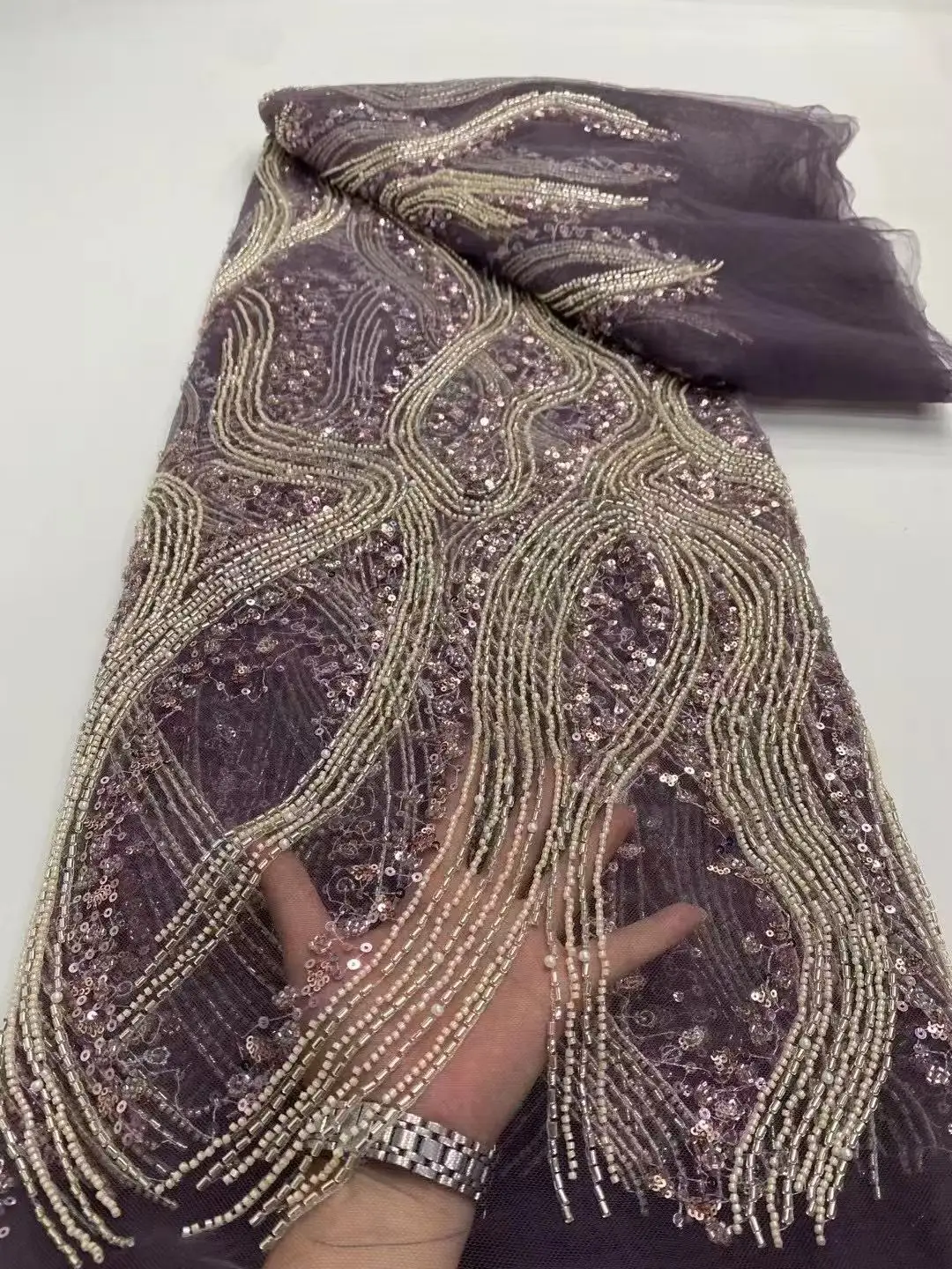 New High-End Luxury French Embroidery Heavy Groom Lace Fabric African Nigerian With Sequins Fabric For Wedding
New High-End Luxury French Embroidery Heavy Groom Lace Fabric African Nigerian With Sequins Fabric For Wedding