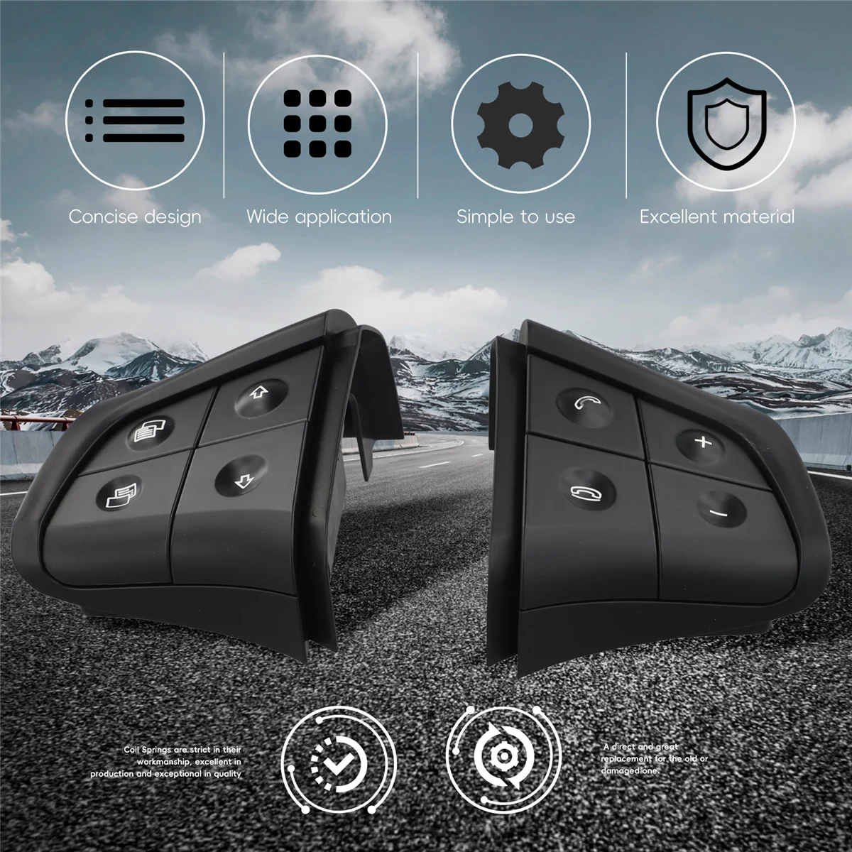 #335T For Mercedes-Benz Steering Wheel Switch Control Buttons 1 Pair Pack (Black)
#335T For Mercedes-Benz Steering Wheel Switch Control Buttons 1 Pair Pack (Black)