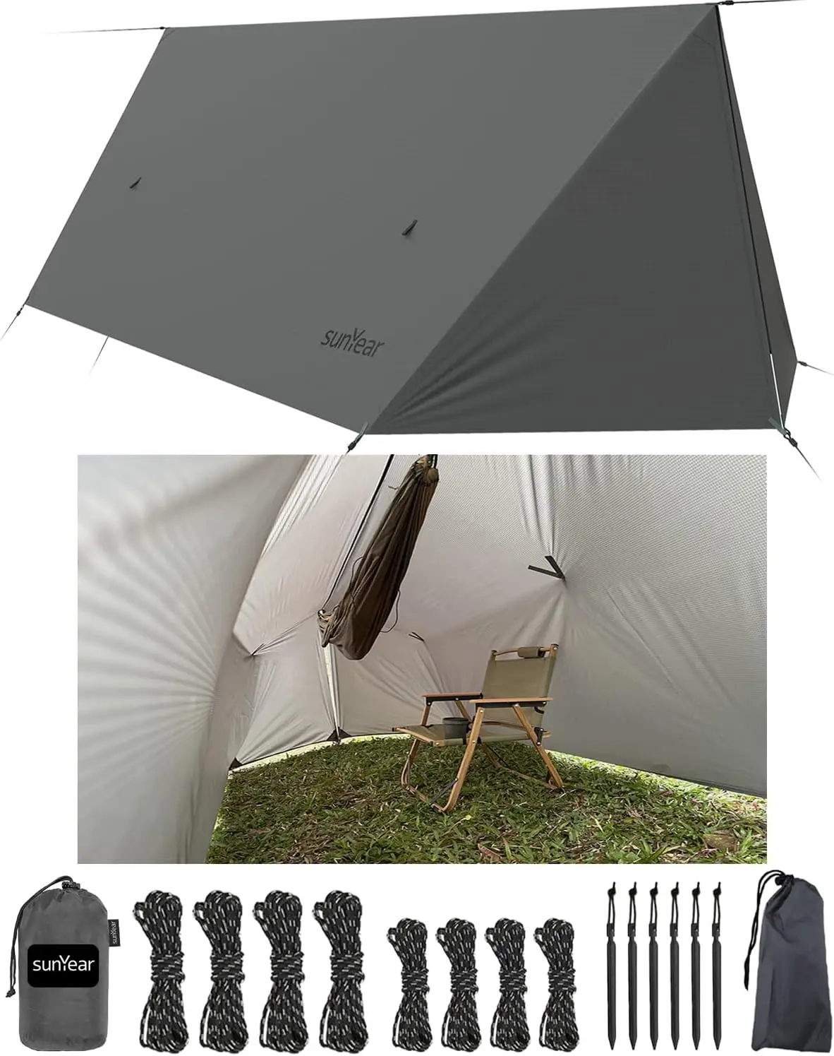 Hammo Rain Fly Waterproof - Premium Hammo Tarp With Doors To Stay Warm And Dry In All Seasons | Portable And Lightweight Camp
Hammo Rain Fly Waterproof - Premium Hammo Tarp With Doors To Stay Warm And Dry In All Seasons | Portable And Lightweight Camp