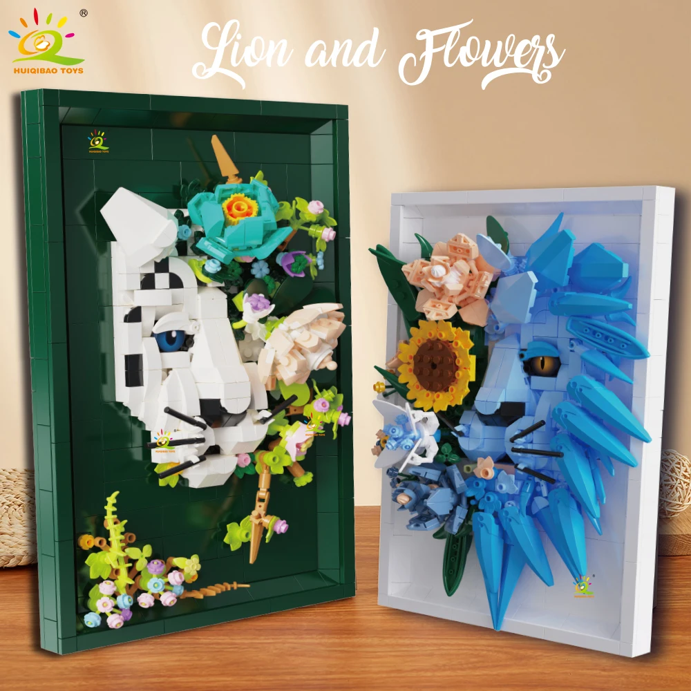 HUIQIBAO MOC Animal model Building Block Hanging Wall DIY Lion Leopard Shark with flower Paintings Brick Toy set Home Decoration
HUIQIBAO MOC Animal model Building Block Hanging Wall DIY Lion Leopard Shark with flower Paintings Brick Toy set Home Decoration