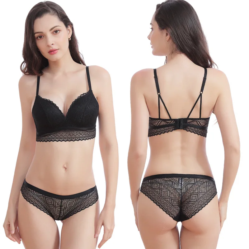 Spring Summer Lace Bra Set Adjustable Comfortable Thin Sexy Backless Underwear Steel Ring Bra Cool Feeling /4 Cup Home Clothes
Spring Summer Lace Bra Set Adjustable Comfortable Thin Sexy Backless Underwear Steel Ring Bra Cool Feeling /4 Cup Home Clothes