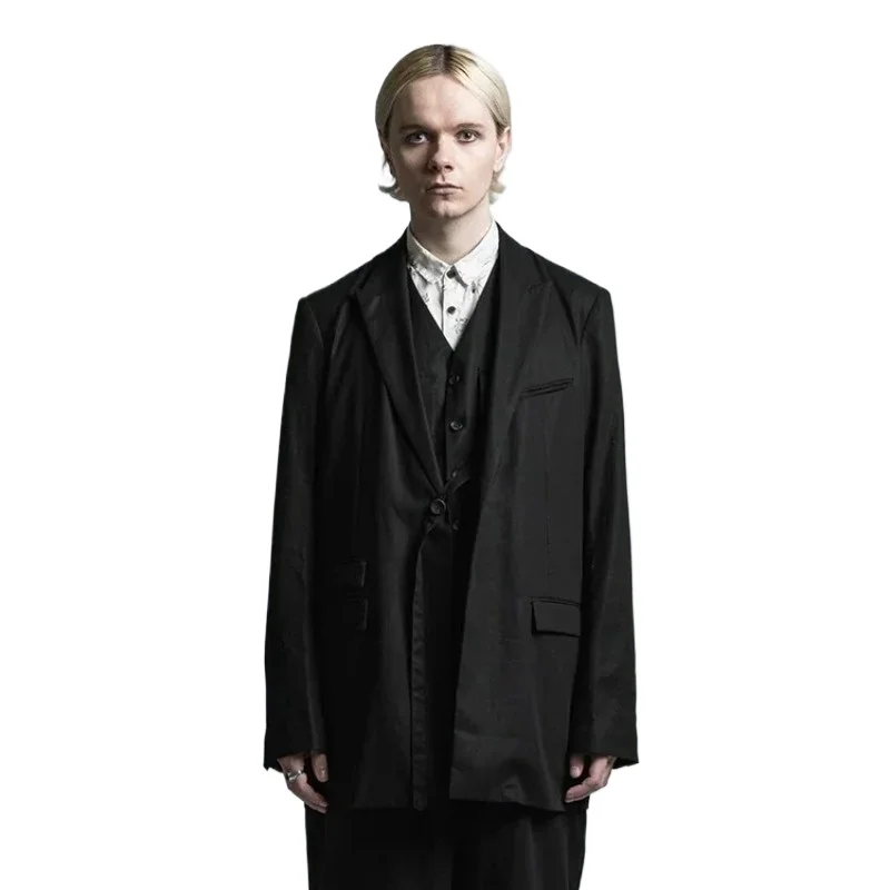 Men's Suit Casual Loose Two-piece Set New Black Vest Coat Large Fashion Trend Personalized Young Men's Trend
Men's Suit Casual Loose Two-piece Set New Black Vest Coat Large Fashion Trend Personalized Young Men's Trend