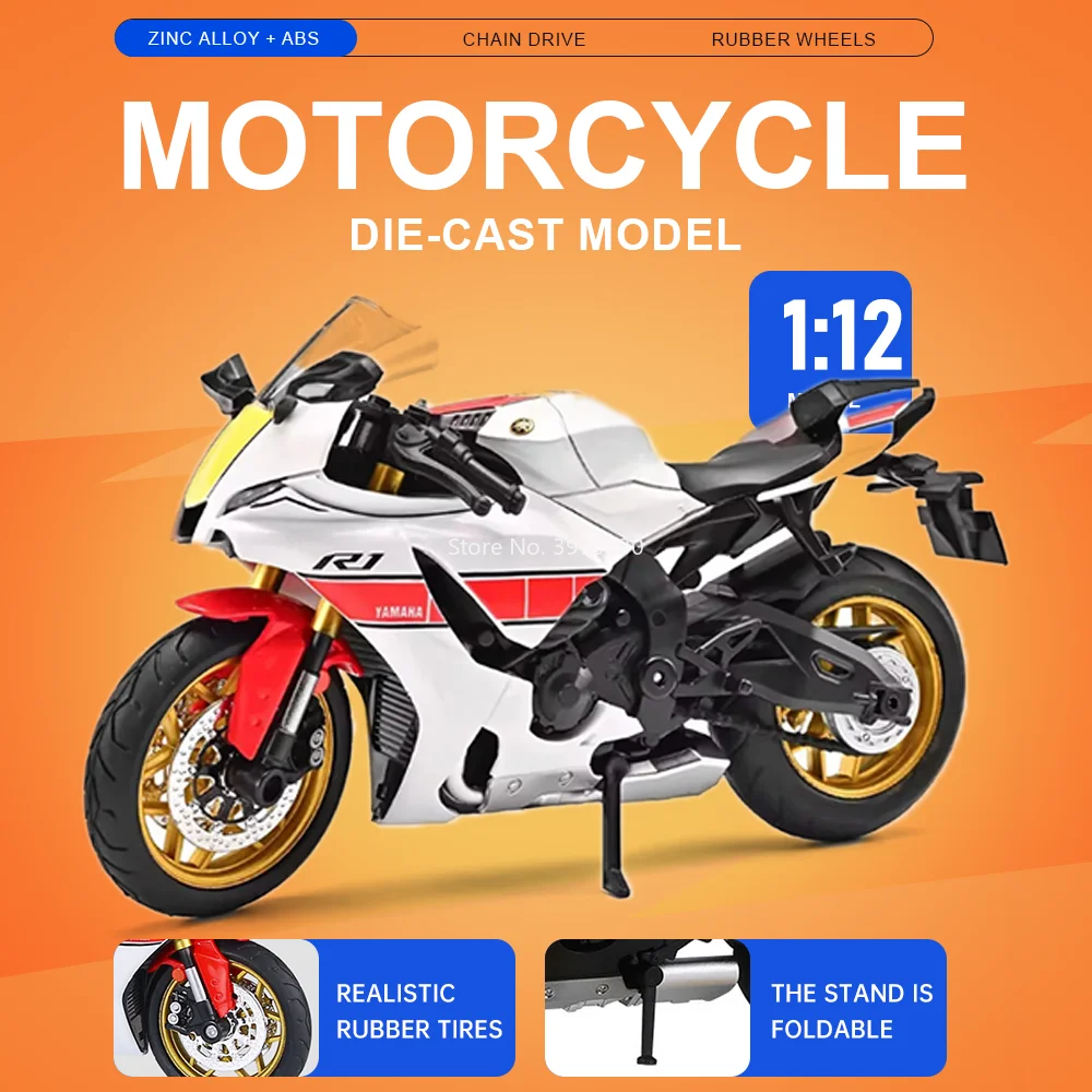 1:12 R1 Honda CB400F Motorcycle Toy Car Alloy Diecast Miniature Model Shock Absorption Front Wheel Steering Cars Gift for Friend
1:12 R1 Honda CB400F Motorcycle Toy Car Alloy Diecast Miniature Model Shock Absorption Front Wheel Steering Cars Gift for Friend