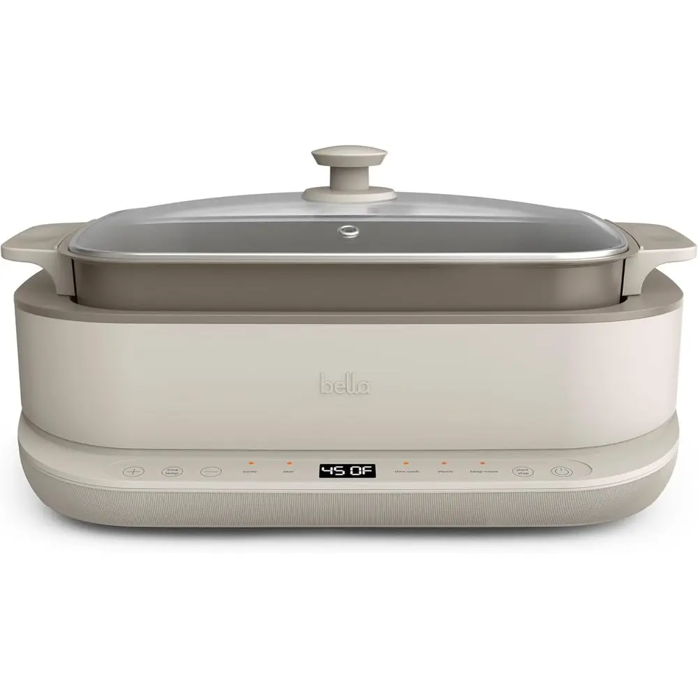 4-in-1 Multi-Cooker with Nonstick Coating, 6.0 QT, 4 Cooking Modes, Serves 7, Dishwasher Safe, Tempered Glass Lid
4-in-1 Multi-Cooker with Nonstick Coating, 6.0 QT, 4 Cooking Modes, Serves 7, Dishwasher Safe, Tempered Glass Lid