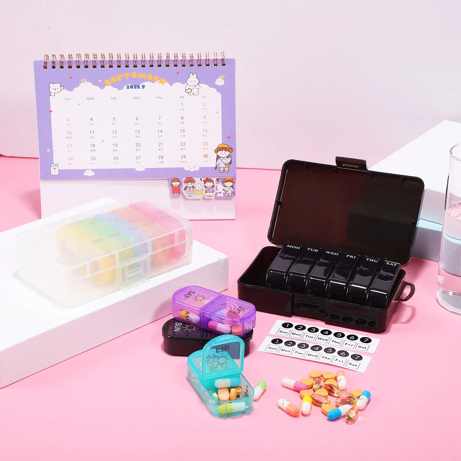 2Pcs 7-Day Pill Organizer Weekly Medicine Box with Color-Coded Compartments Portable Travel Daily Medication Case Compact Sturdy
2Pcs 7-Day Pill Organizer Weekly Medicine Box with Color-Coded Compartments Portable Travel Daily Medication Case Compact Sturdy