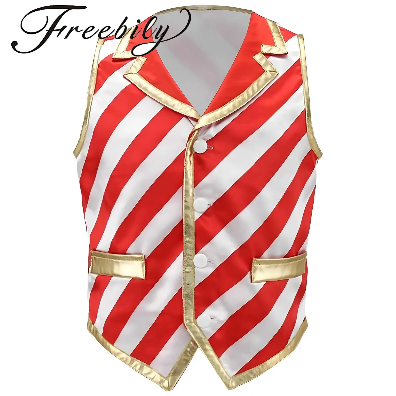 Boys Sequins Christmas Vest Candy Cane Striped Costume Santa Elf Vest Sleeveless Waistcoat Top for Xmas Cosplay Party Jazz Dance
Boys Sequins Christmas Vest Candy Cane Striped Costume Santa Elf Vest Sleeveless Waistcoat Top for Xmas Cosplay Party Jazz Dance