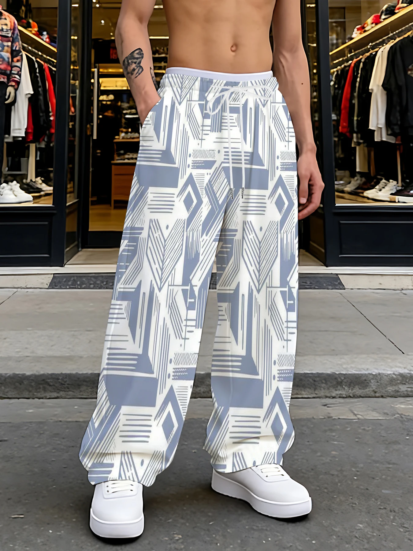 Men's Printed Straight Leg Pants Abstract Art Design Drawstring Waist Loose Fit Summer Beach Casual Vacation Travel Trousers
Men's Printed Straight Leg Pants Abstract Art Design Drawstring Waist Loose Fit Summer Beach Casual Vacation Travel Trousers